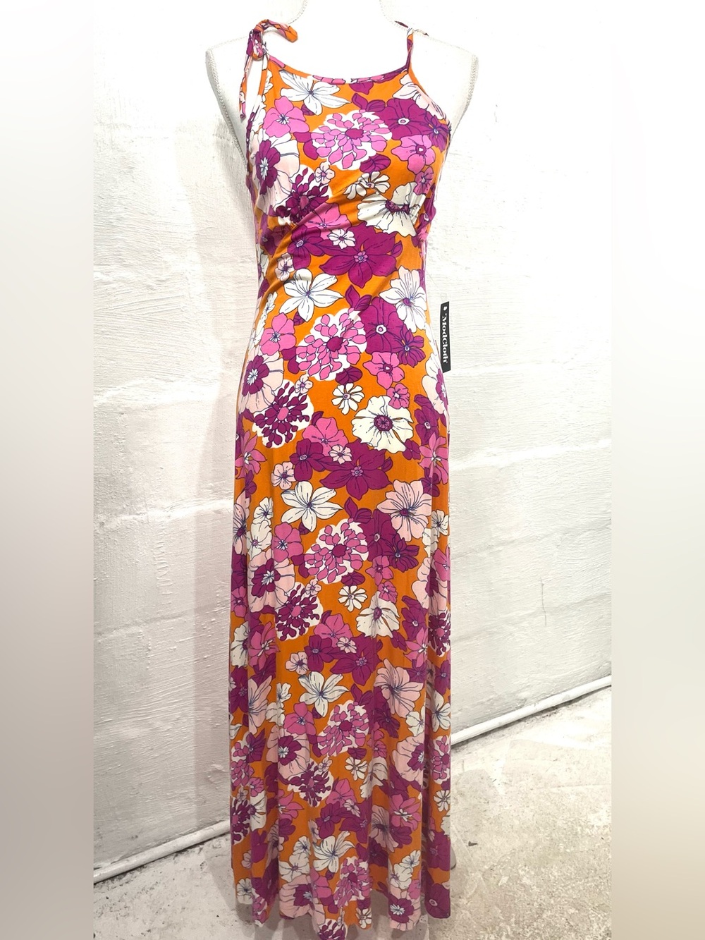 MODCLOTH CAMI TIE FLORAL MAXI DRESS NEW